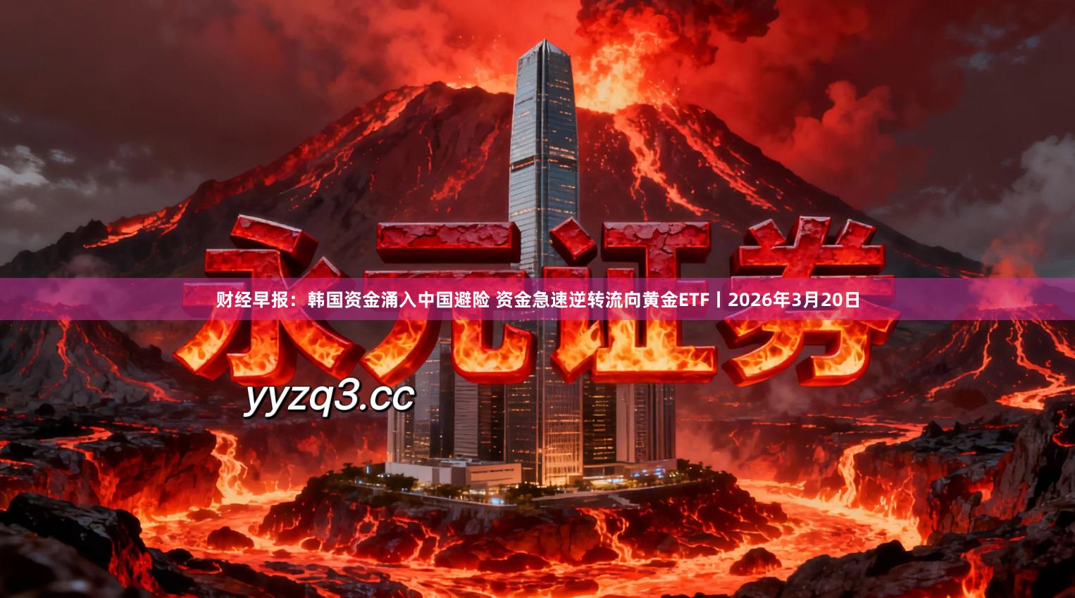 财经早报：韩国资金涌入中国避险 资金急速逆转流向黄金ETF丨2026年3月20日