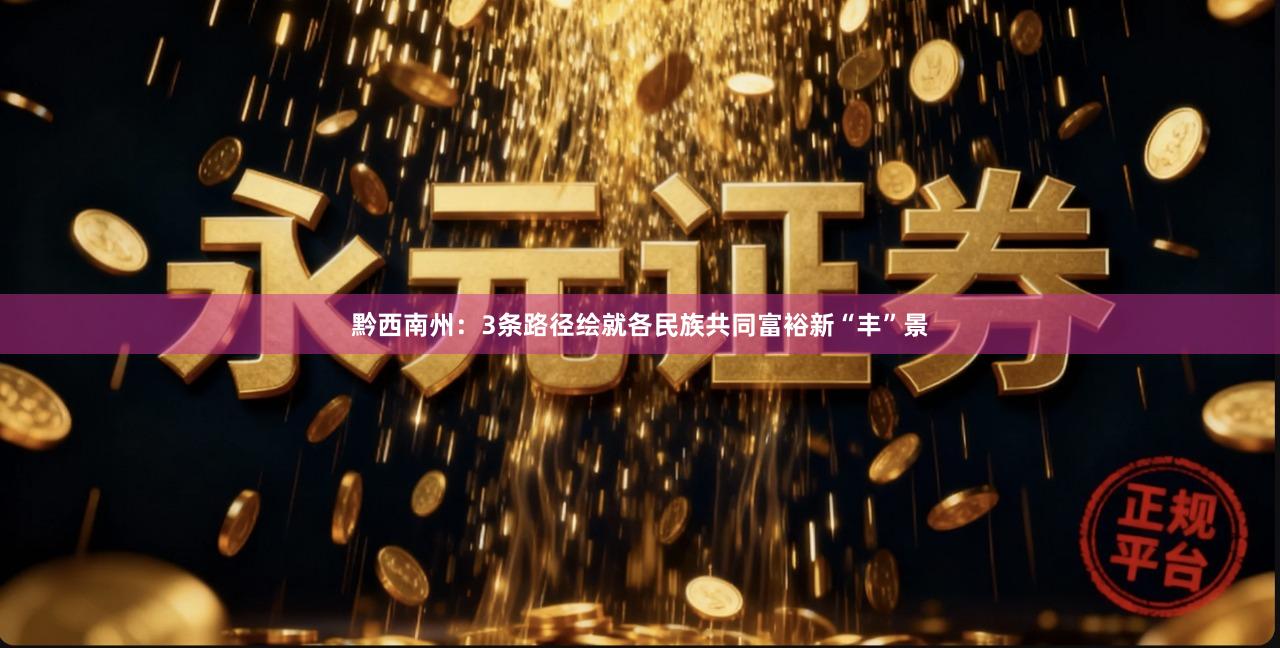 黔西南州：3条路径绘就各民族共同富裕新“丰”景